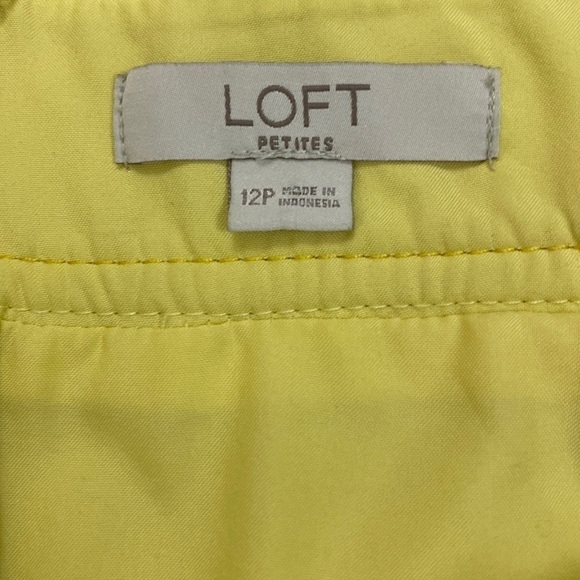 Loft skirt mustard yellow midi lined skirt two front pockets woman’s size 12 p - Picture 3 of 8
